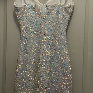 B. Smart Iridescent Sequin Mini Dress